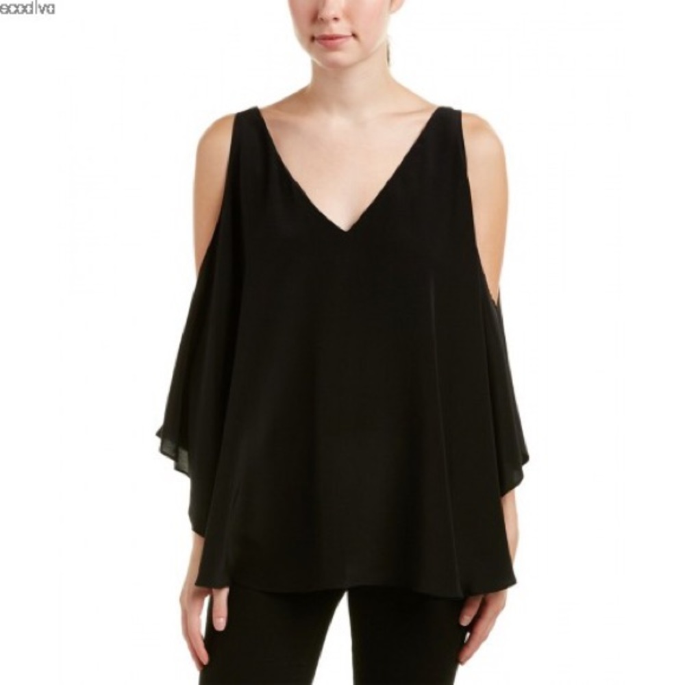 Lavender Brown Silk Cape top M